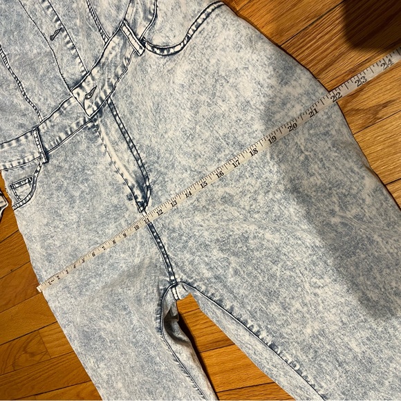 Jean Vintage y2k long sleeve Wide Flare Bootcut button western acid faded bleach - Picture 8 of 9